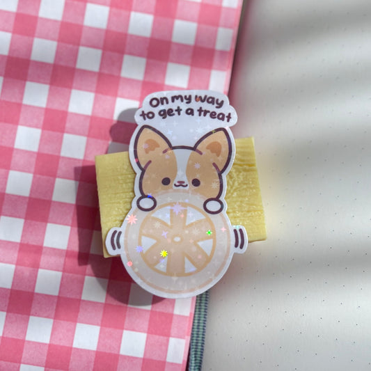 Wheel Biscuit Corgi Treat Vinyl Sticker (SG60)