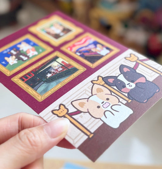 Corgi's Museum Outing Postcard Print