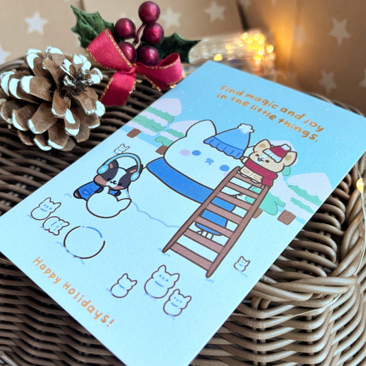 Magic & Joy Corgiyolk Christmas Postcard Print