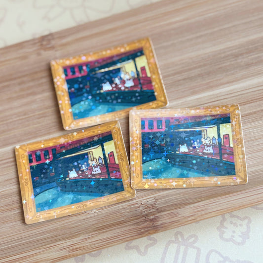 Corgiyolk's Nighthawks Painting sticker