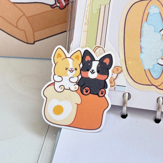 Bready with Corgis Vinyl Sticker