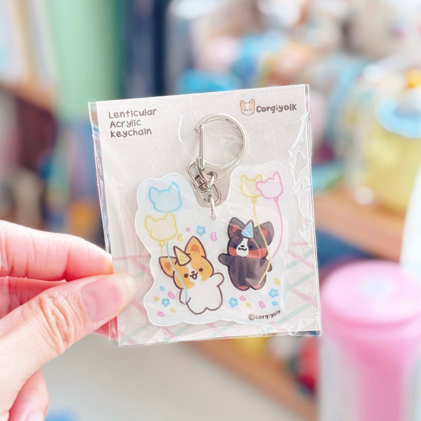 Corgis Party - Lenticular Acrylic Keychain