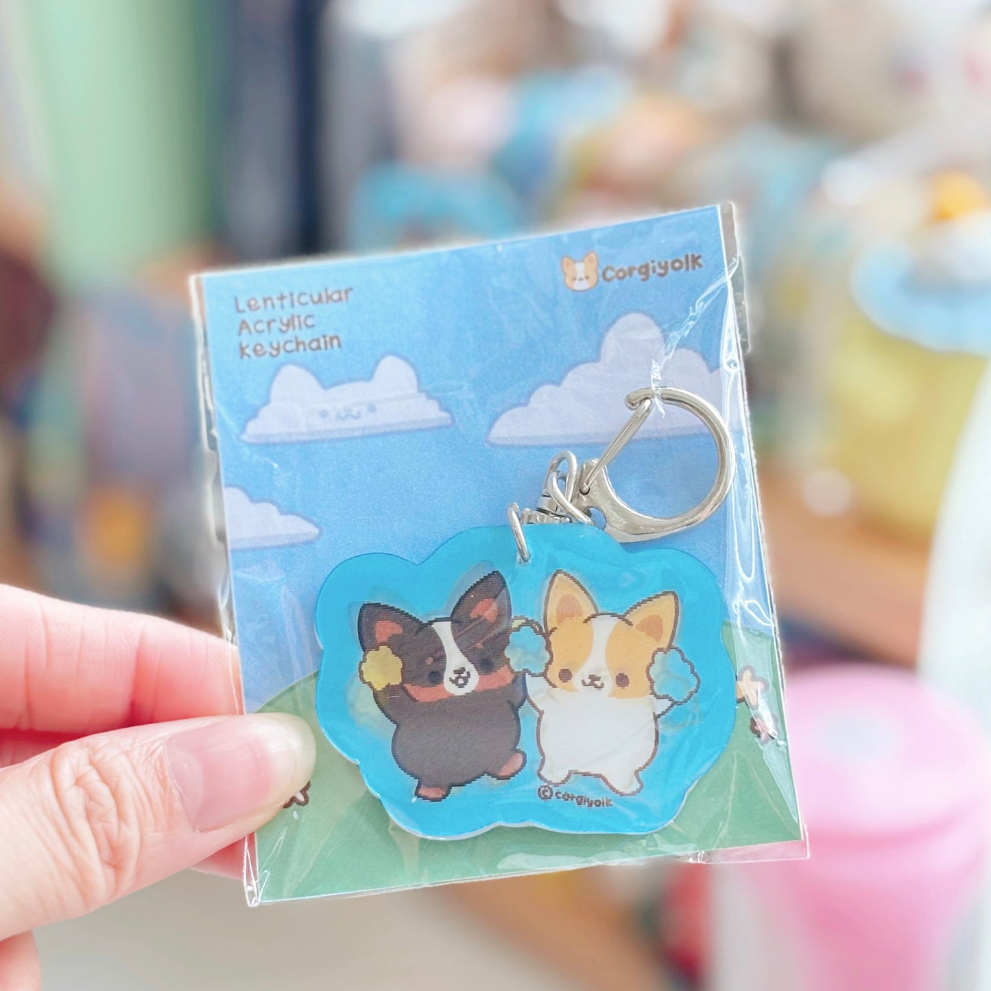 Cheering Corgis - Lenticular Acrylic Keychain
