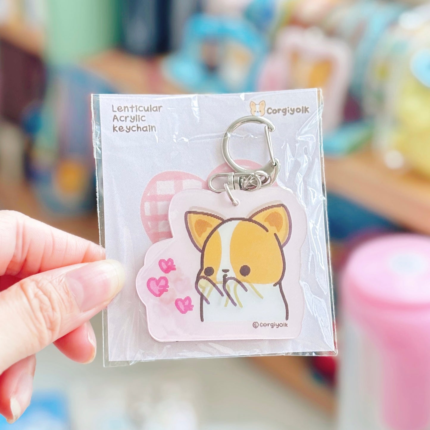 Corgiyolk Hearts - Lenticular Acrylic Keychain