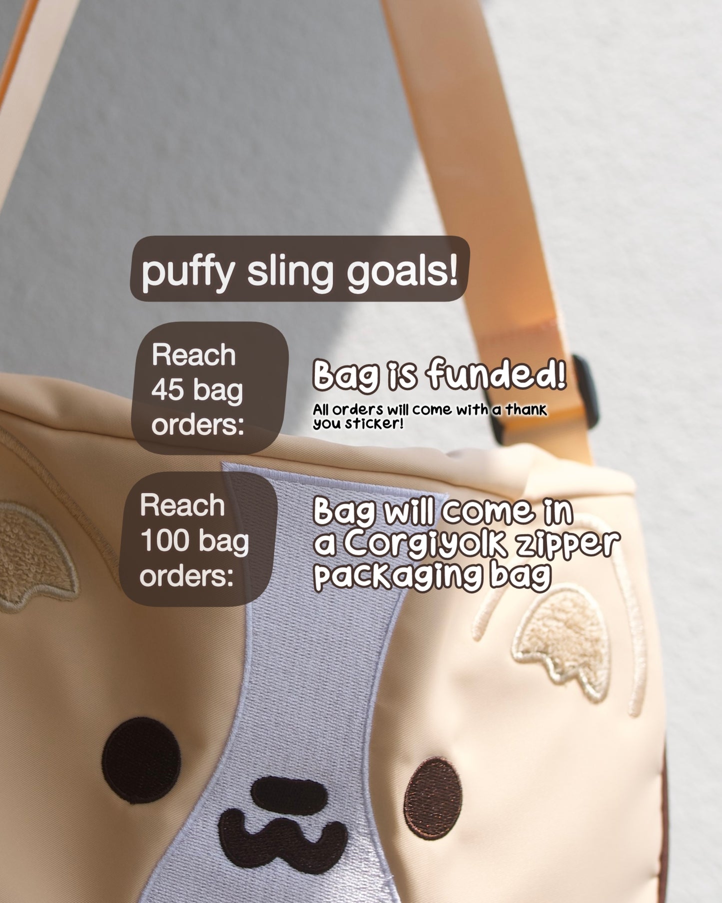 Corgiyolk Bread Puffy Sling (Preorder)