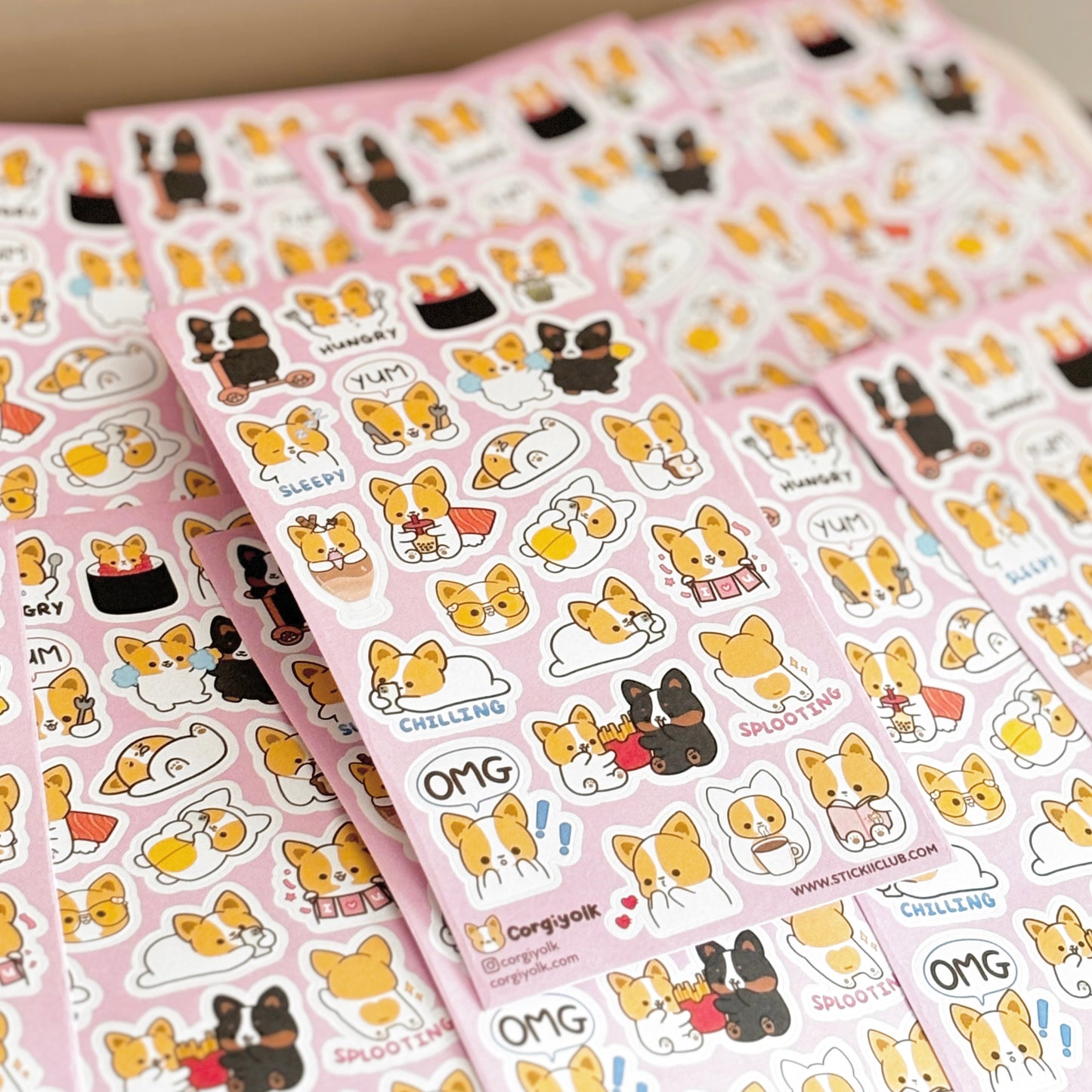 Cozy with Corgiyolk Sticker Sheet