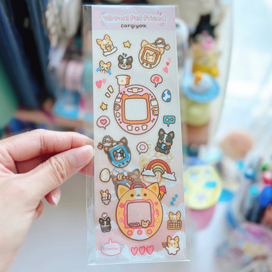 Corgi-gotchi Virtual Friend Sticker Sheet
