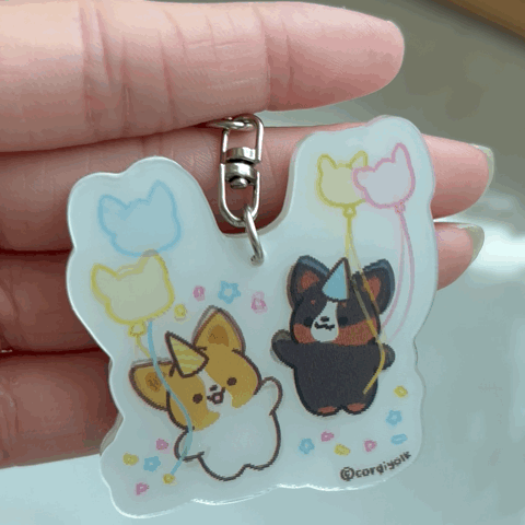 Corgis Party - Lenticular Acrylic Keychain