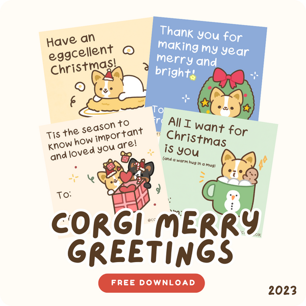 Corgi Merry Greetings - Free Download 🎄