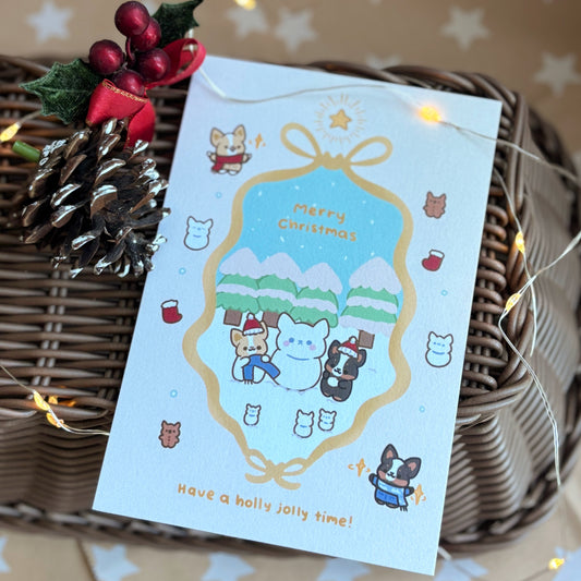 Merry Christmas Postcard Print