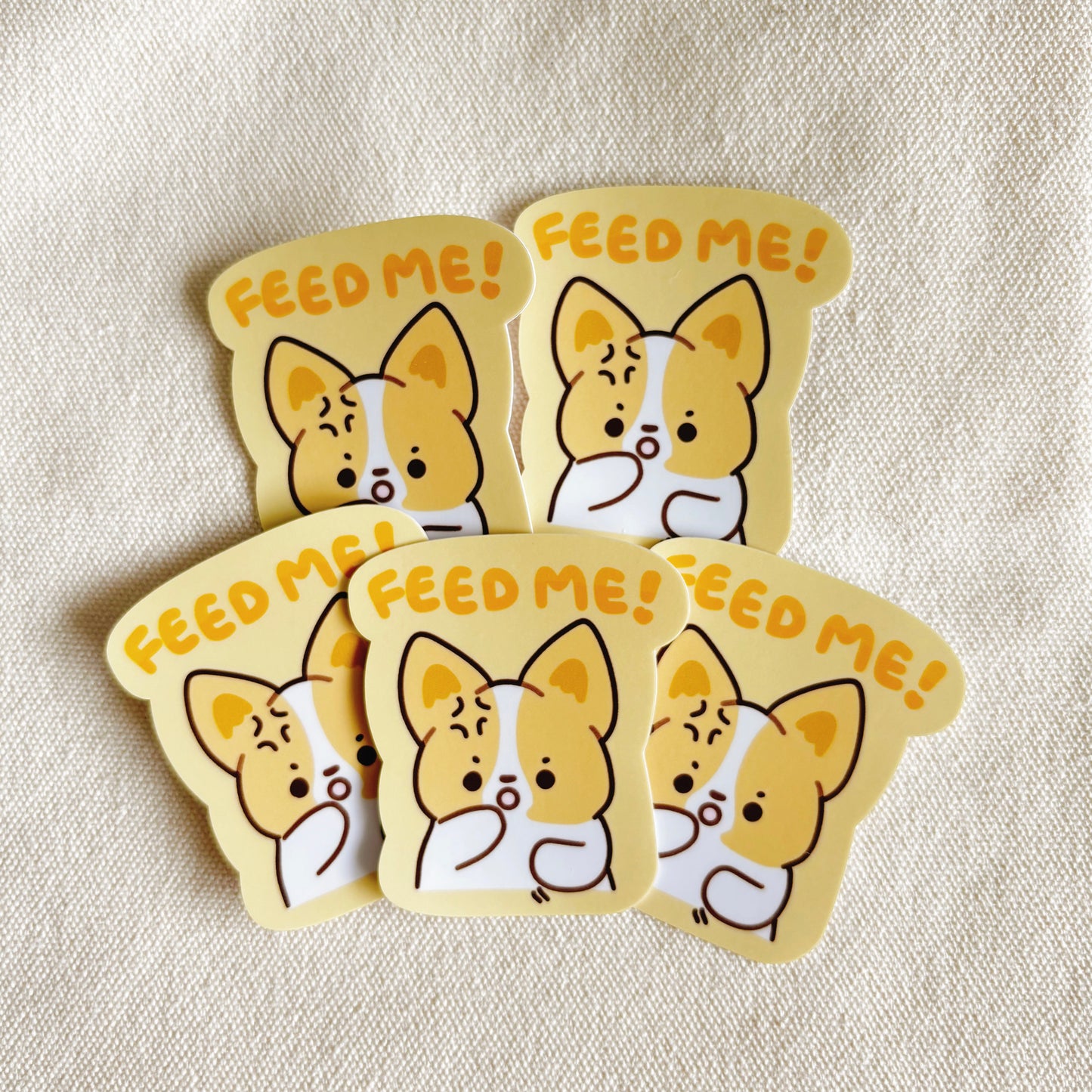 Corgiyolk Feed Me! Vinyl Sticker