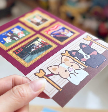 Corgi's Museum Outing Postcard Print