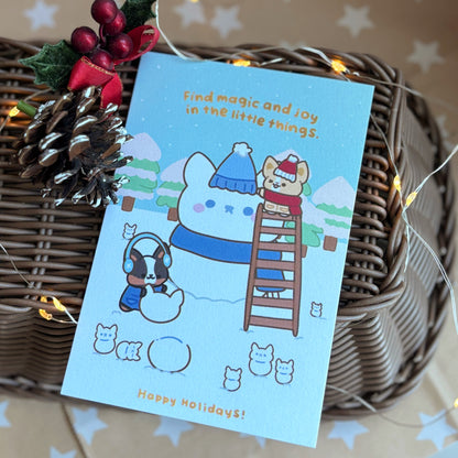 Magic & Joy Corgiyolk Christmas Postcard Print
