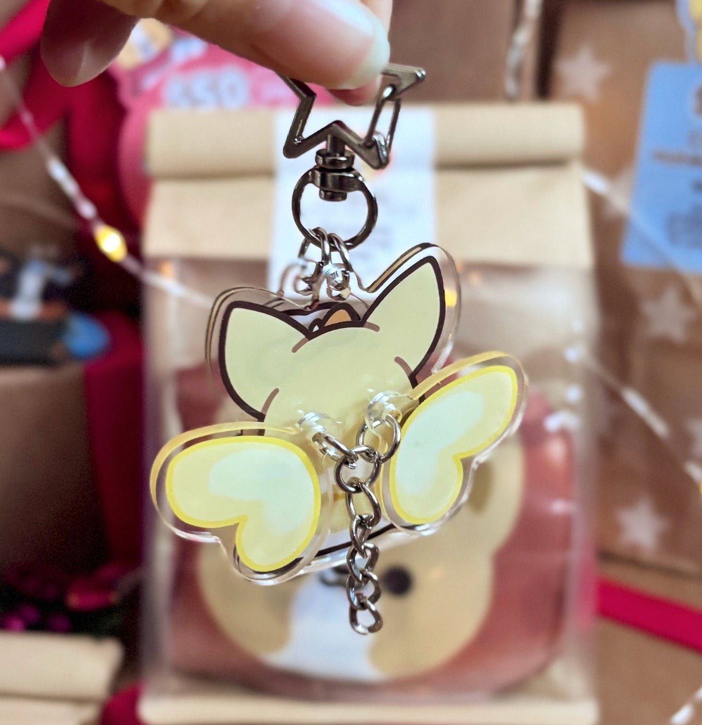 Foodie Corgiyolk Fairy Moveable Wings Keychain