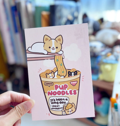 Pup Noodles Postcard Print