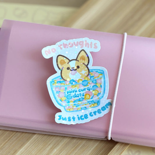 No Thoughts Just Ice Cream sticker