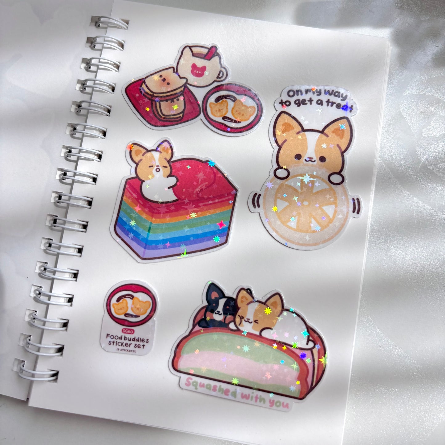 Corgis meets Ice cream Sandwich Vinyl Sticker (SG60)