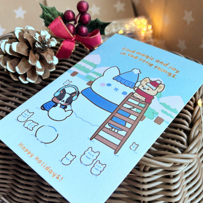 Magic & Joy Corgiyolk Christmas Postcard Print