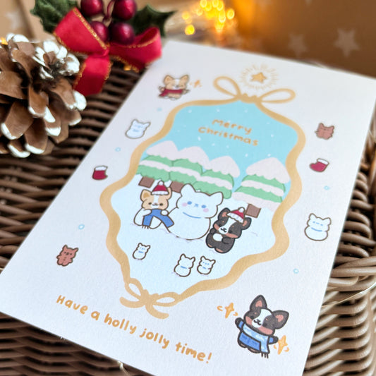 Merry Christmas Postcard Print