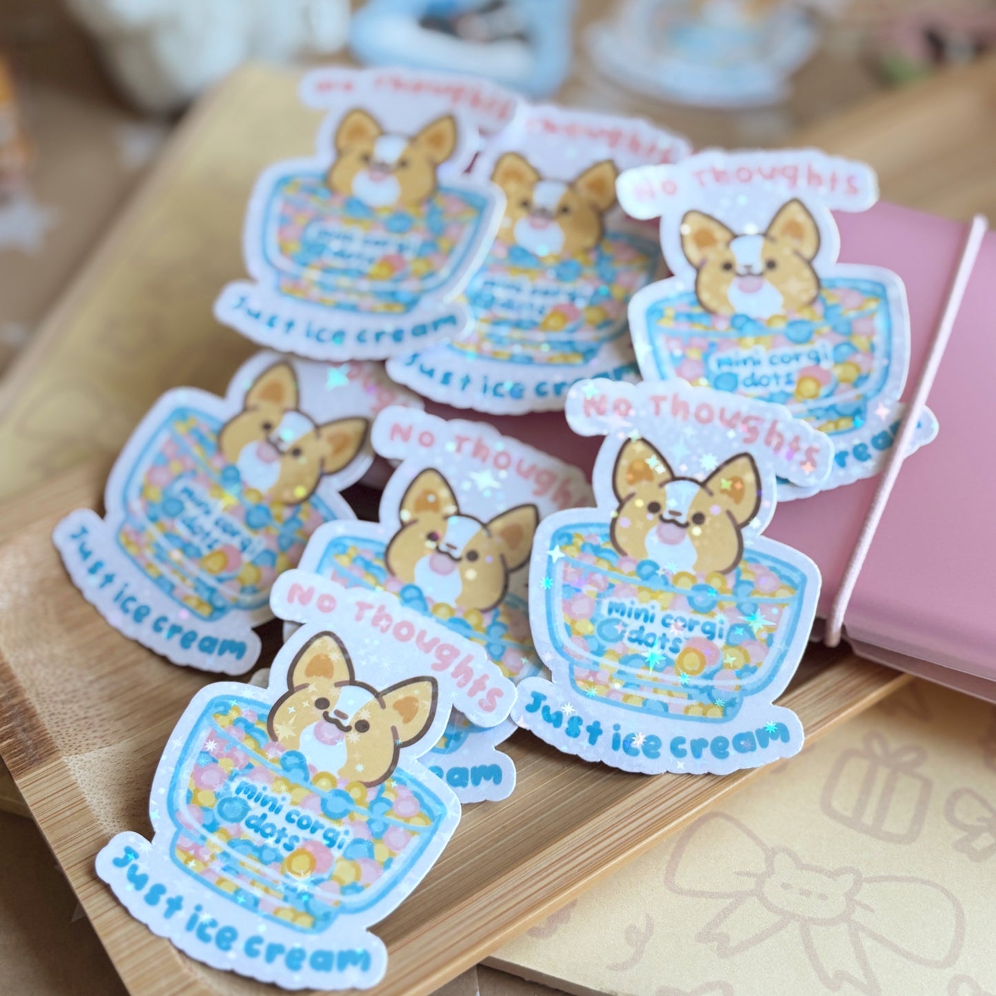 No Thoughts Just Ice Cream sticker