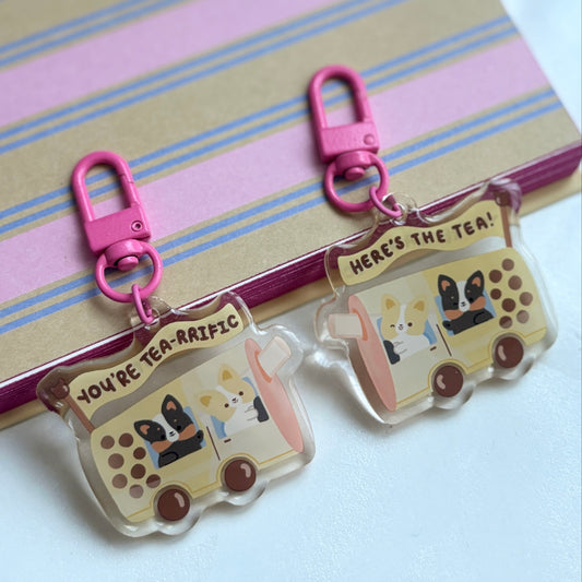 Bubble Tea Car Keychain