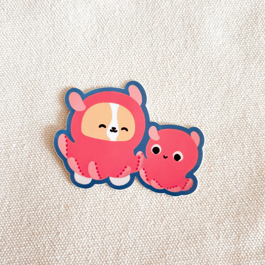 Dumbo Octopus & Corgi Vinyl Sticker