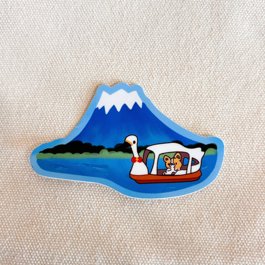 Corgi Mt Fuji Vinyl Sticker