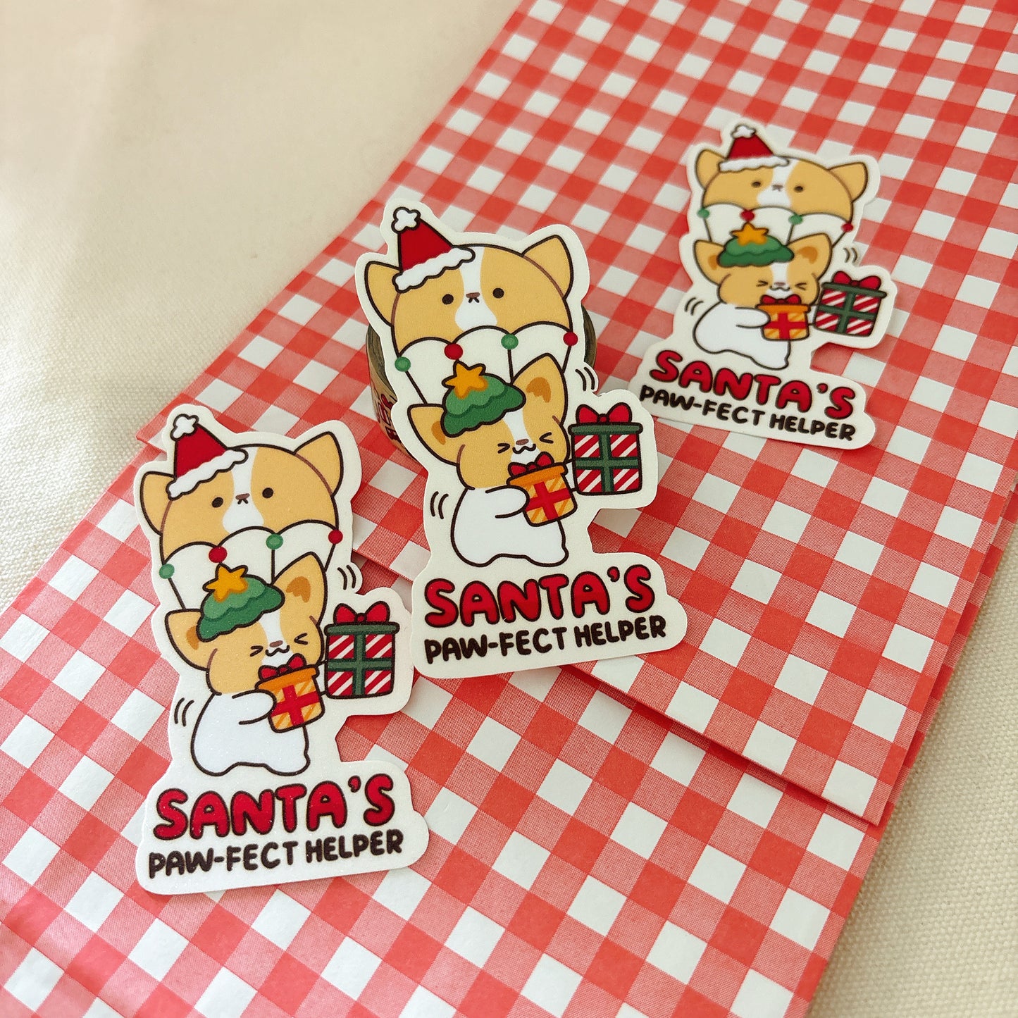 Santa’s Paw-fect Helper Vinyl Sticker (Limited run)