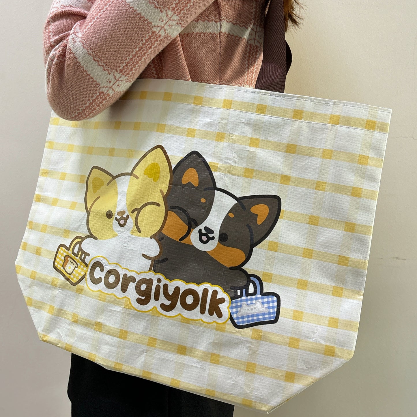 Corgiyolk Plaid Pattern Eco Reusable Shopping Bag