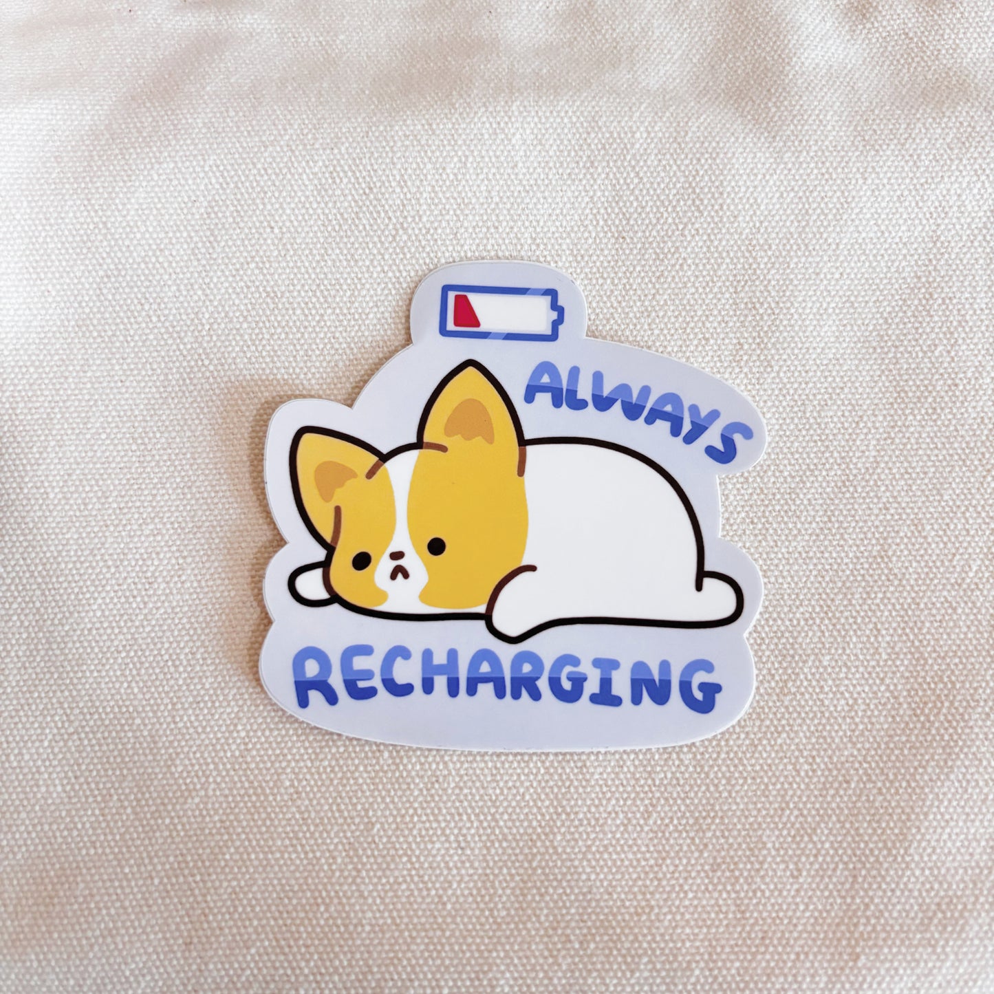 Always Recharging Large Vinyl Sticker