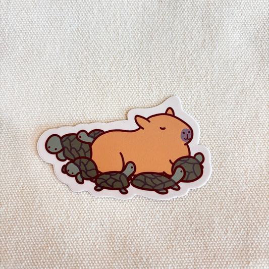 Capybara Chilling Vinyl Sticker