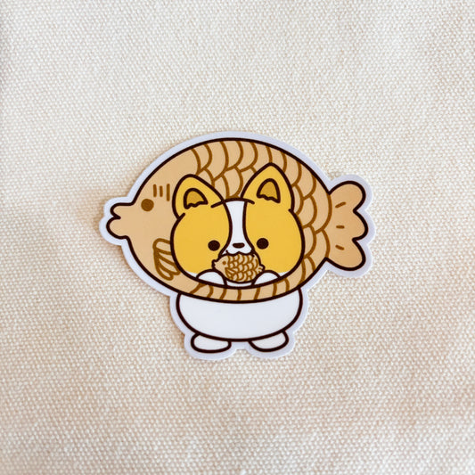 Taiyaki Corgi Nom Vinyl Sticker