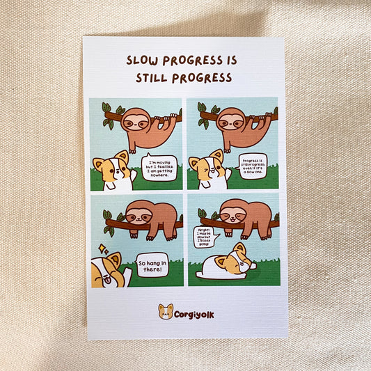 Sloth Slow Progress Is Still Progress Print