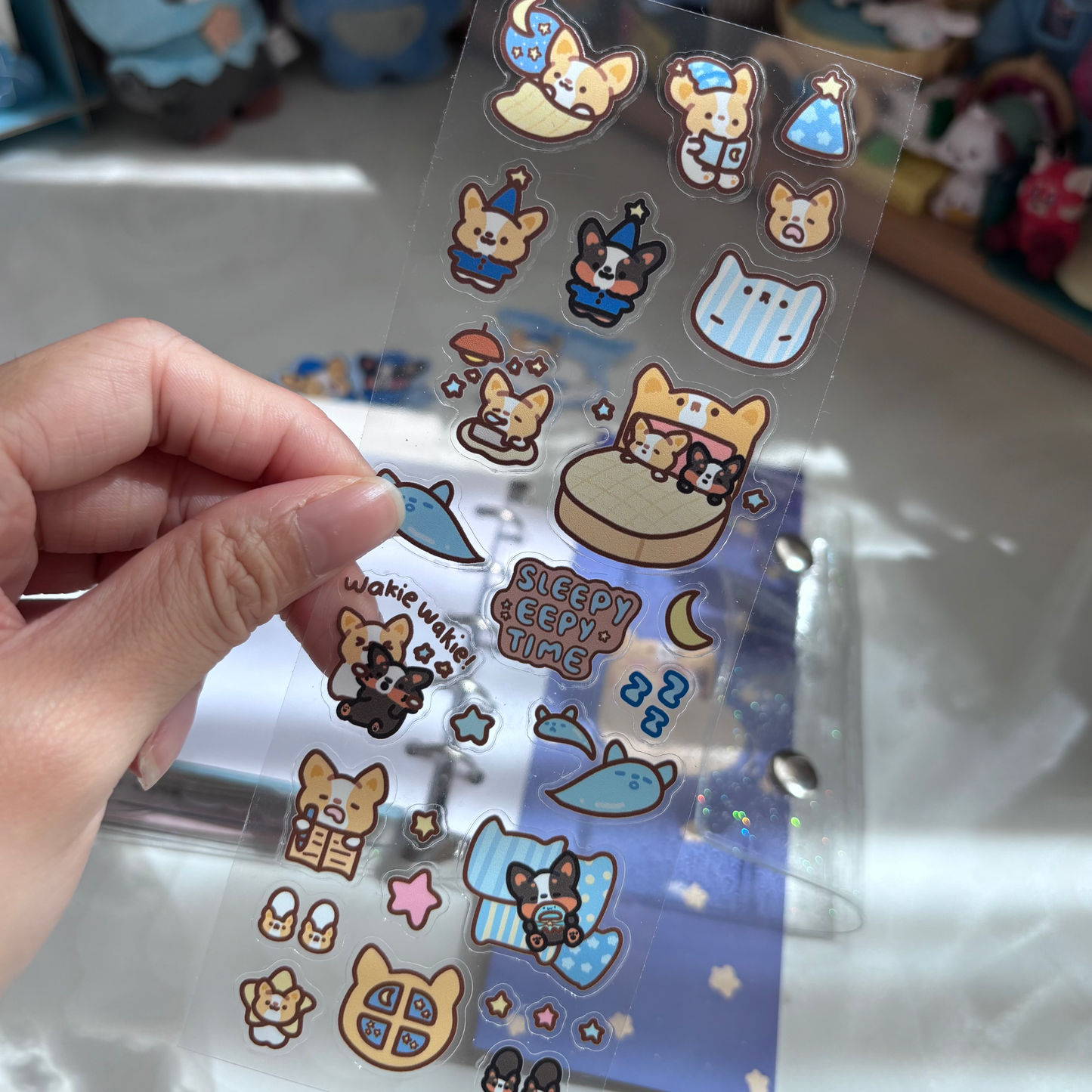 Night Night Sleepy Corgis Sticker Sheet