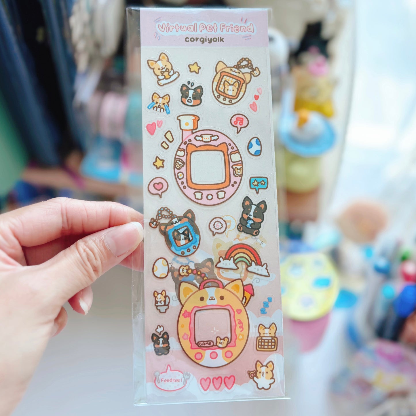 Corgi-gotchi Virtual Friend Sticker Sheet - Mar theme