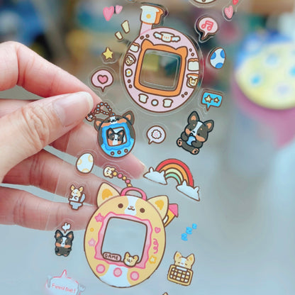 Corgi-gotchi Virtual Friend Sticker Sheet - Mar theme
