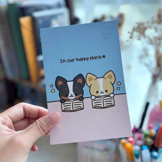 My Happy Place Reading Postcard Print